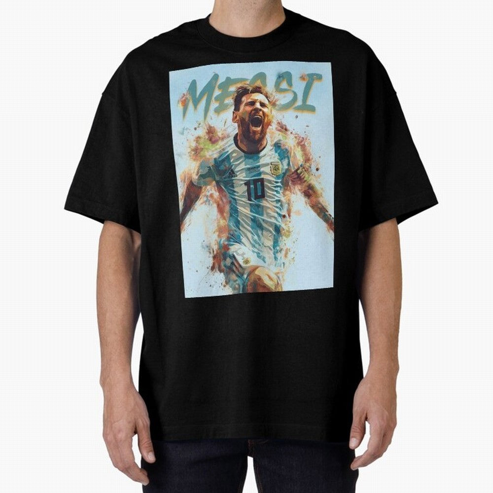 MiaMessi Premium Oversized T-Shirt Stand Proud for Global Football Passion for FIFA World Cup 2026 USA Canada Mexico, Featuring Mbappe and Neymar, Spain, Tournament Hype, Historic Matchups, Family Viewing Parties and Global Sports Pride; Ideal for