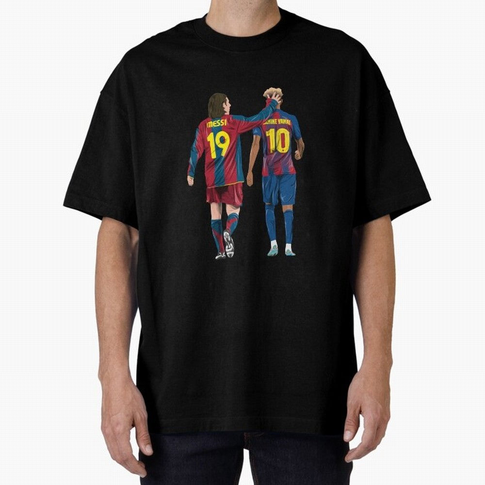 Lionel Messi and Friend Oversized T-Shirt Show Up for the Glory of Match Day Hype around FIFA World Cup 2026 Group Stage, Neymar, Portugal, Spain and Germany, Goal Celebration Energy, Supporter Heritage, Football Icons and Worldwide Tournament Joy;