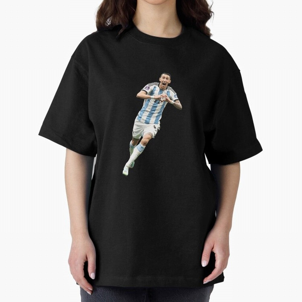 Angel Di Maria Oversized T-Shirt Follow FIFA World Cup 2026 USA Canada Mexico for Fans of Messi and Cristiano Ronaldo and England, France and Netherlands, Bringing Supporter Pride, Iconic Celebrations, Legendary Names and Global Match Day Energy;