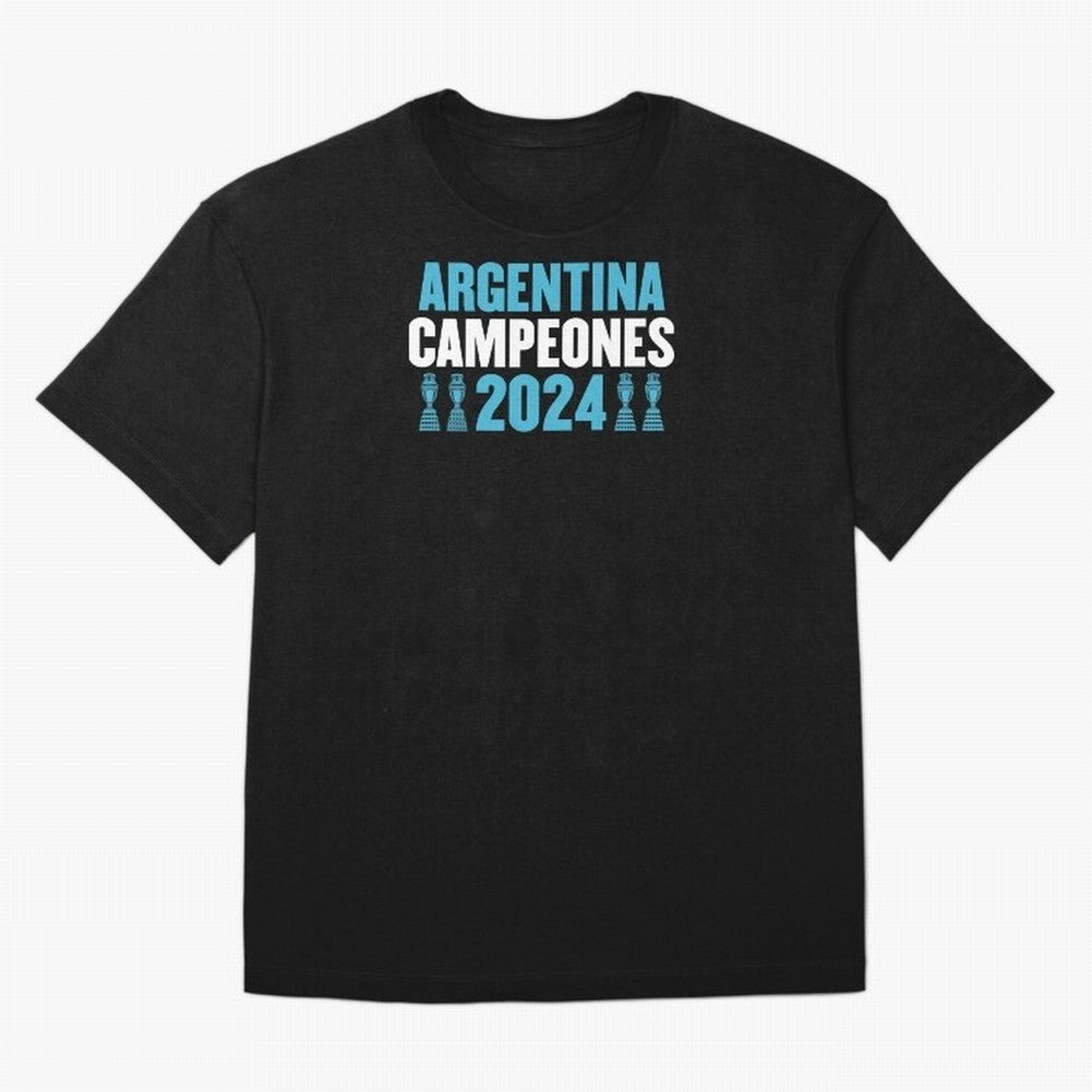Argentina Campeones 2024 Oversized T-Shirt Join Supporters Worldwide for FIFA World Cup 2026 Group Stage for Fans of Cristiano Ronaldo, Haaland and CR7 and Argentina and Brazil, Bringing Classic Soccer Heritage, Championship Pressure, Fan Loyalty