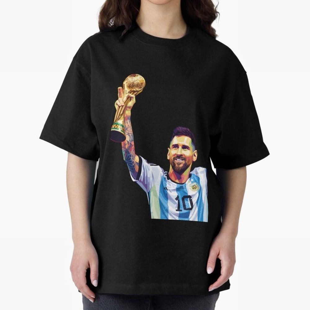 Messi wpap pop art Oversized T-Shirt Join Supporters Worldwide for FIFA World Cup 2026 USA Canada Mexico for Fans of CR7 and Messi and France and Portugal, Bringing Supporter Pride, Iconic Celebrations, Legendary Names and Global Match Day Energy;