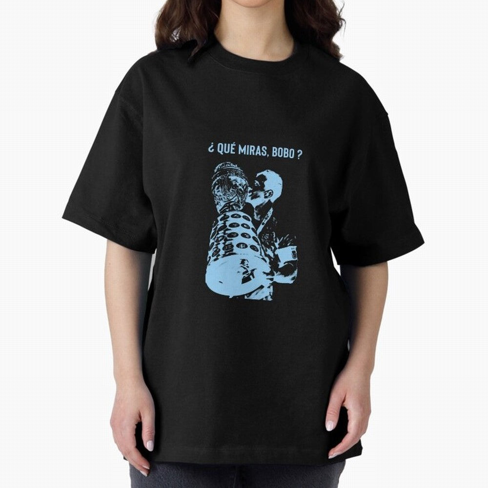 ?Que miras bobo? Oversized T-Shirt Elevate FIFA World Cup 2026 USA Canada Mexico Spirit, Connected to Portugal, Messi, Neymar and Mbappe, Fan Favorite Moments, National Team Passion, Big Match Drama and Soccer History; Perfect for Supporters Who