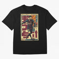Retro 70's Japanese Messi Oversized T-Shirt Capture FIFA World Cup 2026 Group Stage Spirit, Centered on England, Messi, CR7 and Mbappe, Vintage Soccer Flavor, Modern Football Stars, National Flags and Final Night Emotion; Ideal for Passionate Fans