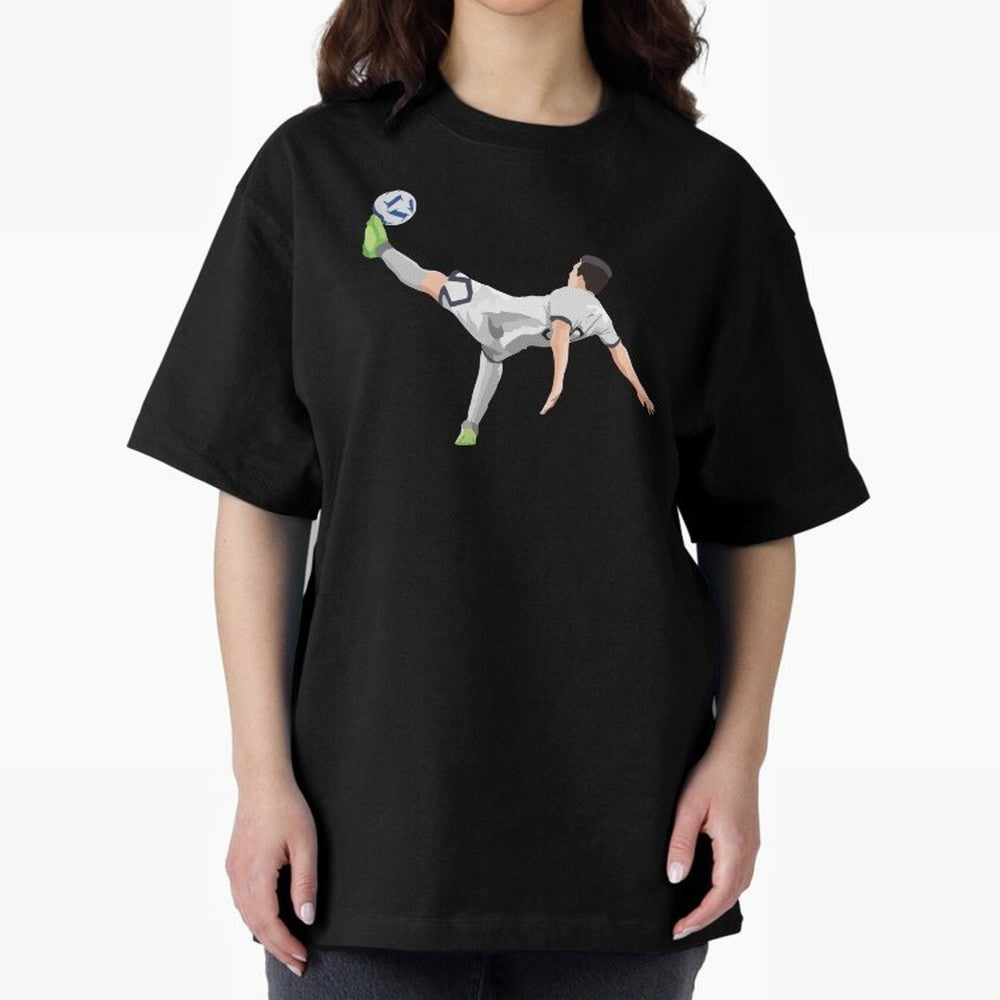 Messi Bicycle Kick Oversized T-Shirt Bring a Champion Mindset to FIFA World Cup 2026 Highlighting Cristiano Ronaldo, Haaland and CR7, Argentina and Brazil Energy, Vintage Soccer Flavor, Modern Football Stars, National Flags and Final Night Emotion;