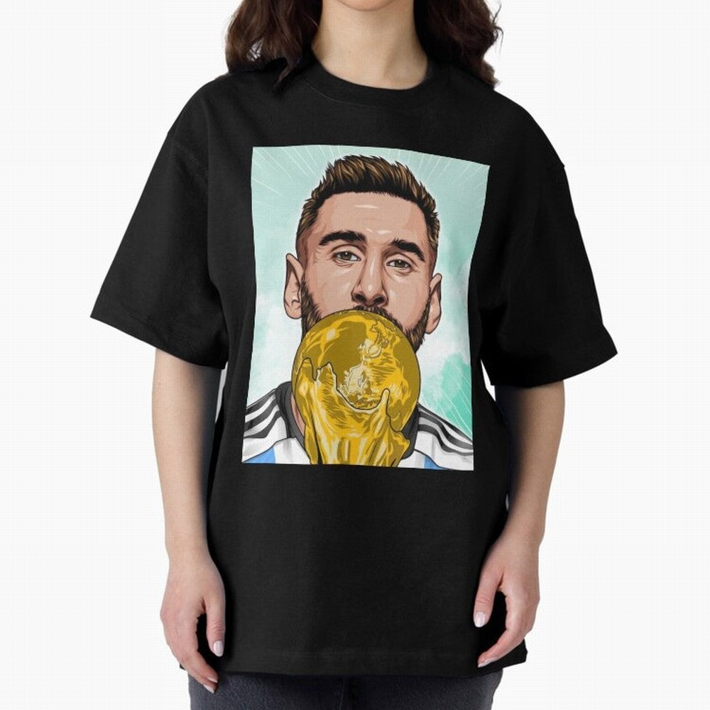 Messi goat Oversized T-Shirt Celebrate Global Passion for the FIFA World Cup 2026 USA Canada Mexico Journey through Neymar Highlights, Spain and Netherlands Pride, Football Festival Excitement, Trophy Ambitions, Country Rivalries and Star Player