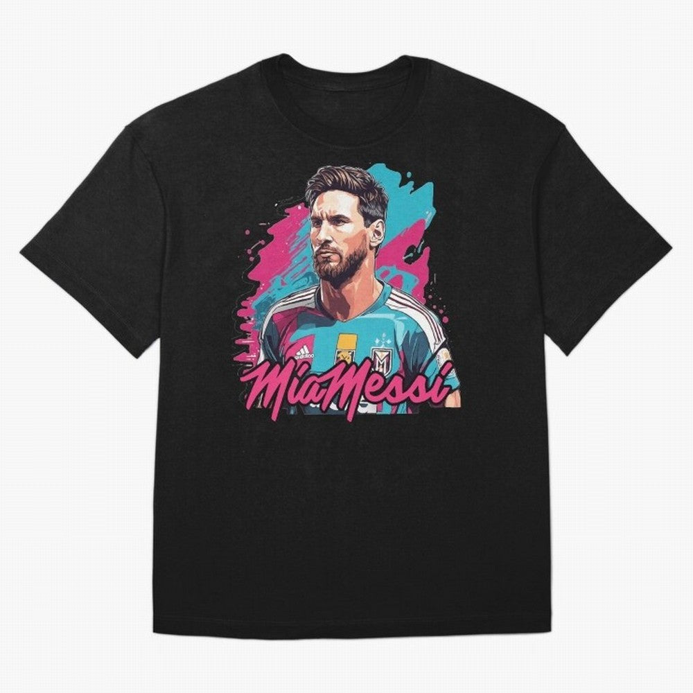 Messi Pop Art Portrait Oversized T-Shirt Celebrate Supporters United by Match Day Hype around FIFA World Cup 2026 USA Canada Mexico, Neymar, Haaland and Cristiano Ronaldo, Spain, Fan Favorite Moments, National Team Passion, Big Match Drama and