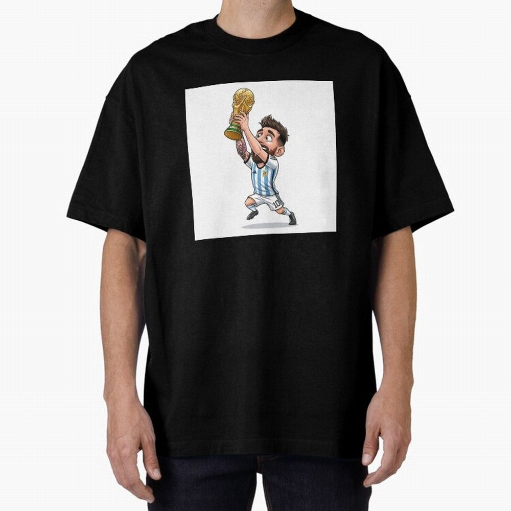 Lionel Messi Oversized T-Shirt Capture Stadium Memories from Match Day Hype around FIFA World Cup 2026 USA Canada Mexico, Neymar, Haaland and Cristiano Ronaldo, France and Portugal, Fan Favorite Moments, National Team Passion, Big Match Drama and