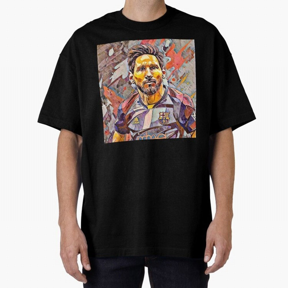 Messi art Oversized T-Shirt Bring Bold Fan Energy to FIFA World Cup 2026 USA Canada Mexico Spirit, with England and Germany, Messi, CR7 and Mbappe, Football History, Final Match Energy, Crowd Noise and Once in a Lifetime Moments; Made for Die Hard