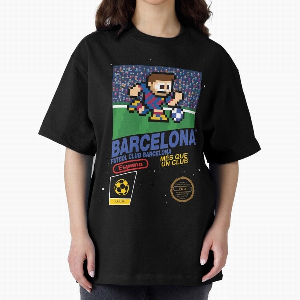 FC Barcelona (8-bit Football / Soccer Videogame Cart) Essential T-Shirt Bring a Vintage Feel to the FIFA World Cup 2026 Journey through Mbappe Highlights, France and Portugal Pride, Global Supporter Spirit, Legendary Goals, National Colors and