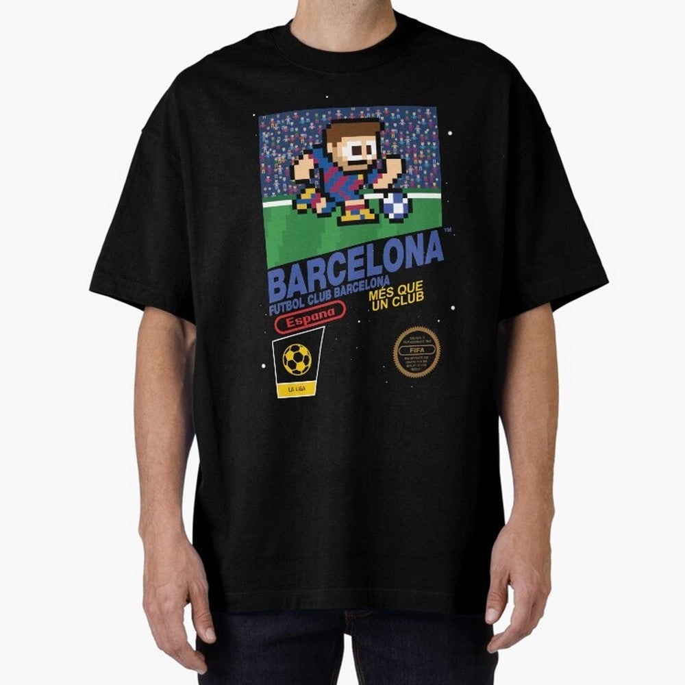 FC Barcelona (8-bit Football / Soccer Videogame Cart) Essential T-Shirt Bring a Vintage Feel to the FIFA World Cup 2026 Journey through Mbappe Highlights, France and Portugal Pride, Global Supporter Spirit, Legendary Goals, National Colors and