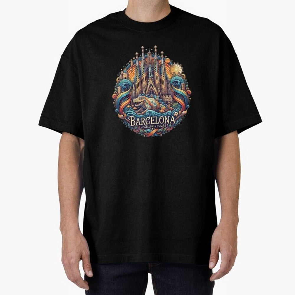 BARCELONA Oversized T-Shirt Honor the Football Icons of FIFA World Cup 2026 USA Canada Mexico for Fans of Neymar and England, Bringing Classic Soccer Heritage, Championship Pressure, Fan Loyalty and International Pride; Made for Collectors Who
