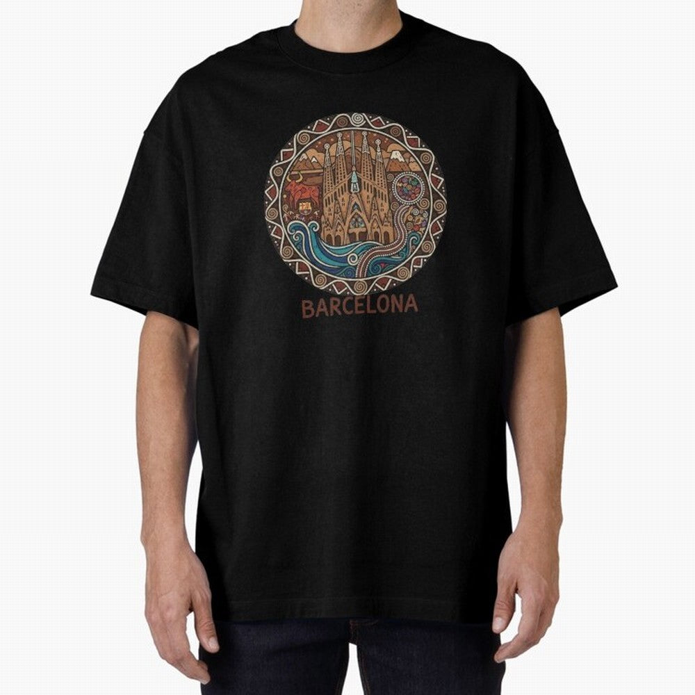 BARCELONA Oversized T-Shirt Celebrate Football Dreams Across FIFA World Cup 2026 Built around Cristiano Ronaldo, Haaland and CR7, Brazil Energy, Vintage Soccer Flavor, Modern Football Stars, National Flags and Final Night Emotion; Ideal for