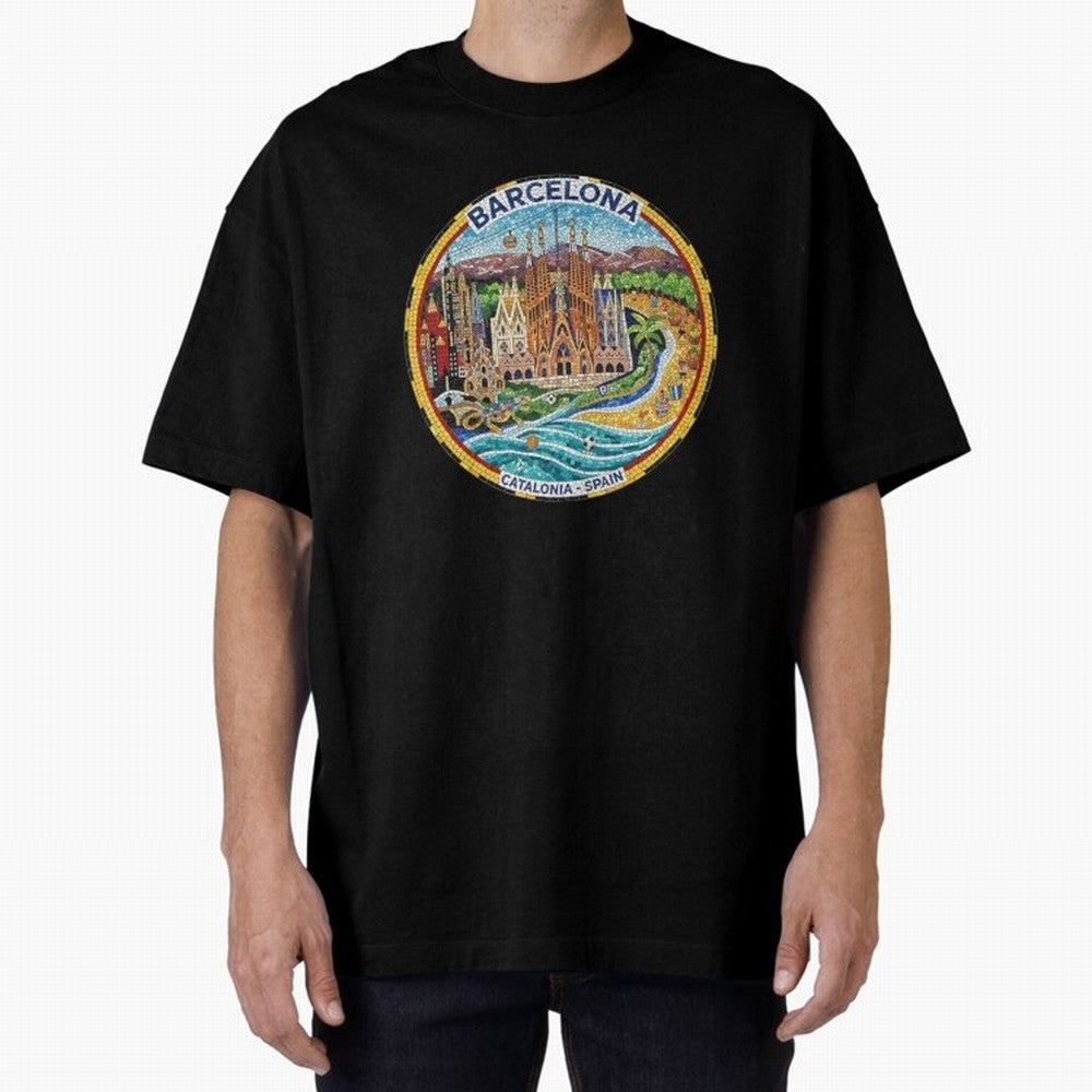 BARCELONA Oversized T-Shirt Capture Match Day Hype around FIFA World Cup 2026 USA Canada Mexico, Messi, CR7 and Mbappe, Argentina, France and Brazil, Game Day Rituals, Football Legends, Country Pride and the Road to the Final; Made for Collectors