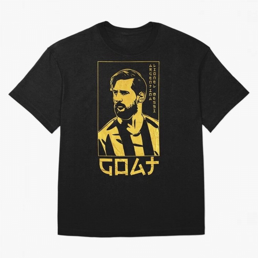 Lionel Messi Golden Style Portrait art illustration Classic T-Shirt Relive the Noise and Pride of the FIFA World Cup 2026 USA Canada Mexico Journey through Neymar Highlights, England Pride, Match Day Excitement, Supporter Culture, Golden Goals and