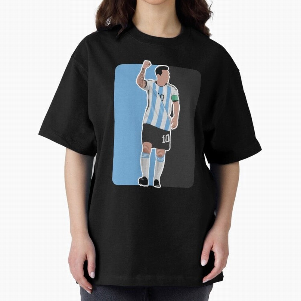Messi World Cup 2022 Oversized T-Shirt Celebrate Football Heritage in FIFA World Cup 2026 USA Canada Mexico Inspired by CR7 and Messi, France Energy, Game Day Rituals, Football Legends, Country Pride and the Road to the Final; Perfect for People