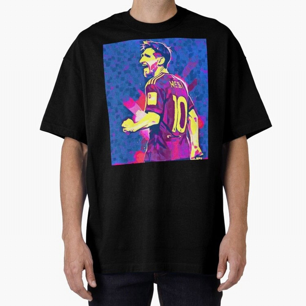 Lionel Messi art Oversized T-Shirt Celebrate the Road through FIFA World Cup 2026 Group Stage for Fans of Mbappe and Neymar and Spain, Bringing Football Passion, Legendary Performances, Festival Vibes and Supporter Community; Perfect for People Who