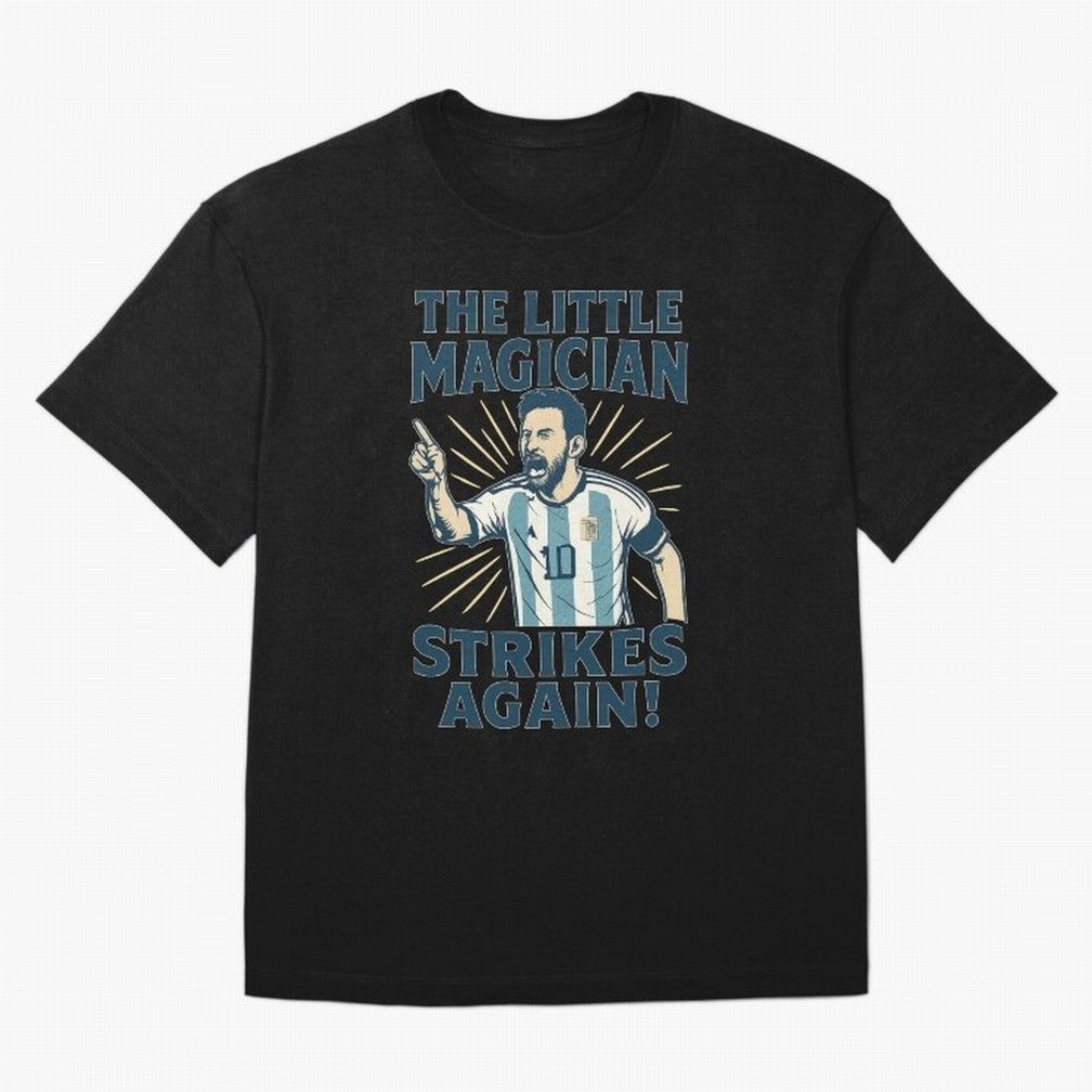Messi - The Magician Oversized T-Shirt Back Your Heroes with FIFA World Cup 2026 USA Canada Mexico Spirit, Made for Portugal, Spain and Germany, Haaland and Mbappe, Stadium Chants, National Pride, Trophy Dreams and Unforgettable Football Memories;