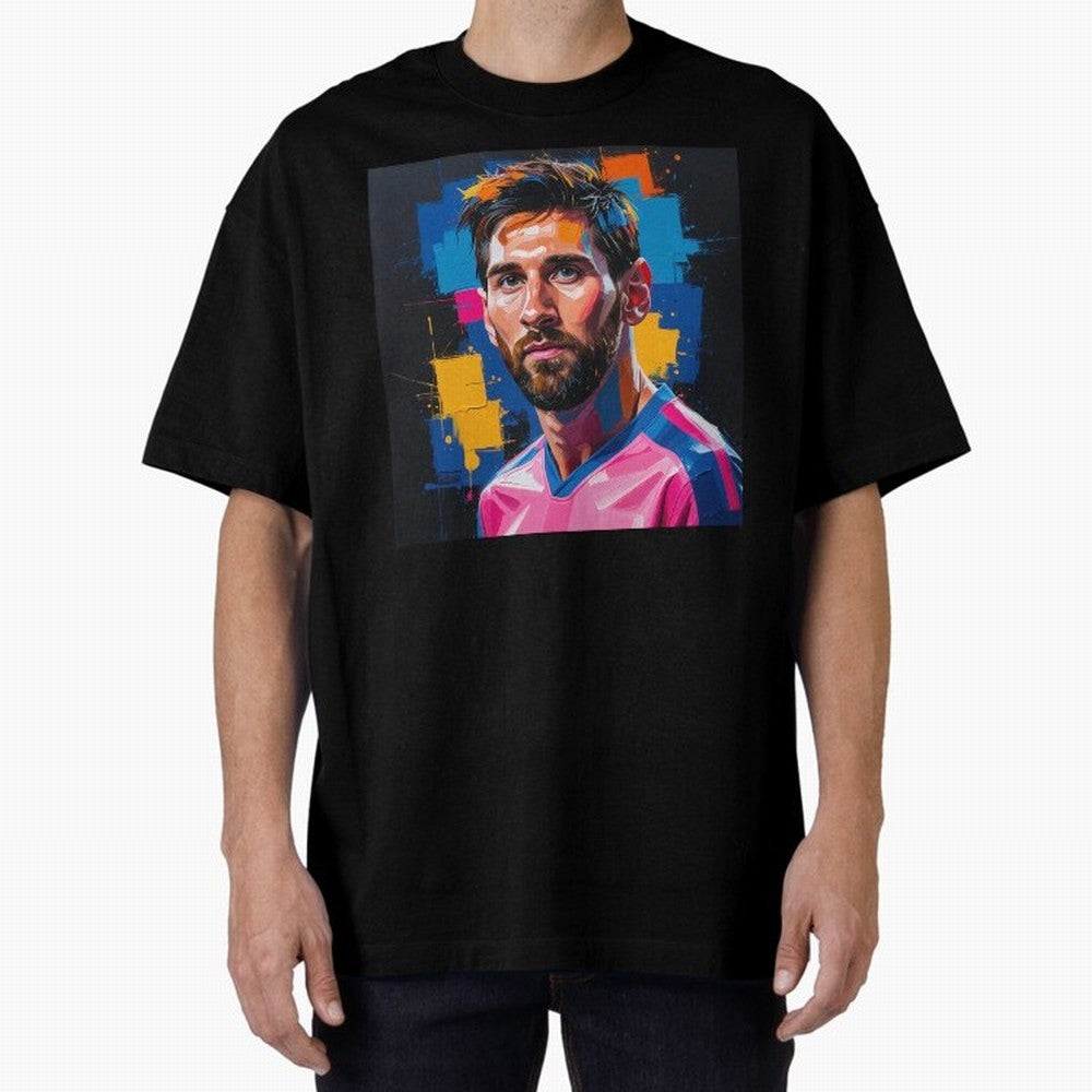 Vibrant Artistic Portrait of Lionel Messi (GOAT) - Digital painting (Version 4) Classic T-Shirt Celebrate National Team Dreams in Global Football Passion for FIFA World Cup 2026, Driven by Neymar, Haaland and Cristiano Ronaldo, Argentina and