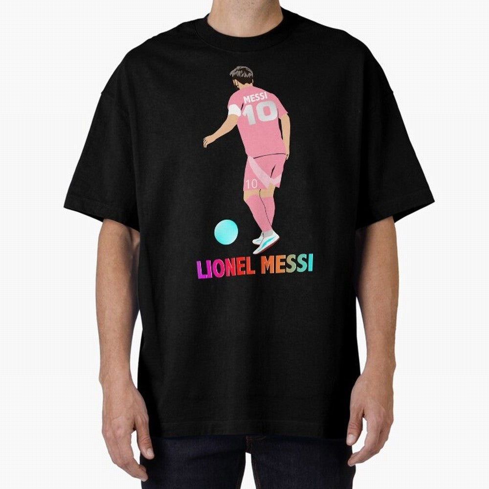 Lionel Messi illustration Oversized T-Shirt Live for the Drama of FIFA World Cup 2026 Group Stage Spirit, Made for Argentina, France and Brazil, Cristiano Ronaldo, Haaland and CR7, Goal Celebration Energy, Supporter Heritage, Football Icons and