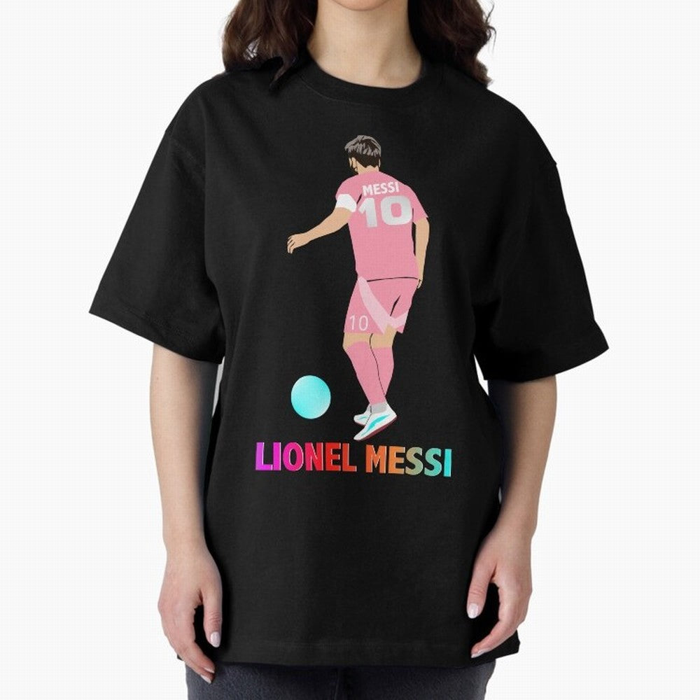 Lionel Messi illustration Oversized T-Shirt Live for the Drama of FIFA World Cup 2026 Group Stage Spirit, Made for Argentina, France and Brazil, Cristiano Ronaldo, Haaland and CR7, Goal Celebration Energy, Supporter Heritage, Football Icons and