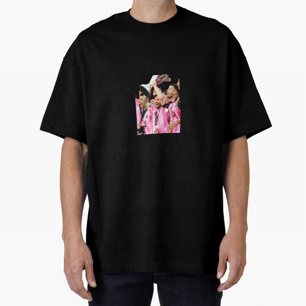 Inter Miami MLS Oversized T-Shirt Honor Football Greatness during FIFA World Cup 2026 USA Canada Mexico for Fans of Haaland and France, Bringing Retro Football Energy, Iconic Rivalries, Trophy Chase Drama and Stadium Atmosphere; Ideal for