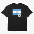 Flag of Argentina with a Football Oversized T-Shirt Celebrate Fan Culture around Global Football Passion for FIFA World Cup 2026, Centered on Messi, Argentina and Brazil, Global Supporter Spirit, Legendary Goals, National Colors and Tournament