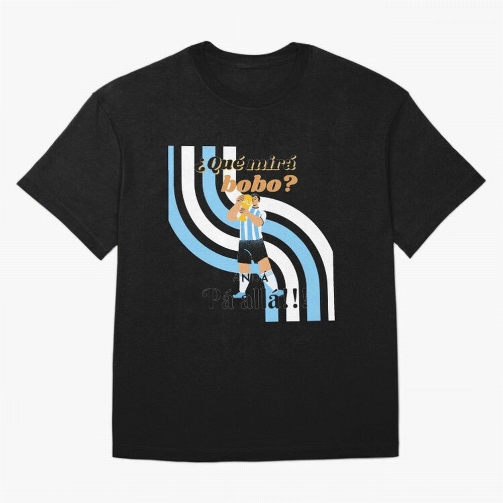 Vintage Messi Argentina Que Mira Bobo Oversized T-Shirt Celebrate the Next Chapter of FIFA World Cup 2026 for Fans of CR7 and England, Bringing Supporter Pride, Iconic Celebrations, Legendary Names and Global Match Day Energy; Great for Supporters