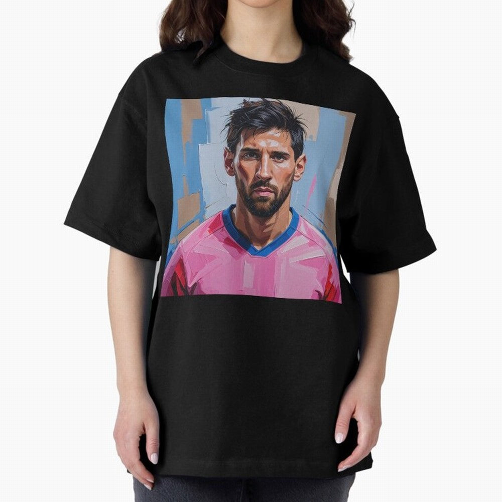 Vibrant Artistic Portrait of Lionel Messi (GOAT) - Digital painting (Version 2) Classic T-Shirt Bring a Vintage Feel to Global Football Passion for FIFA World Cup 2026, Celebrating Messi, England and Germany, Goal Celebration Energy, Supporter