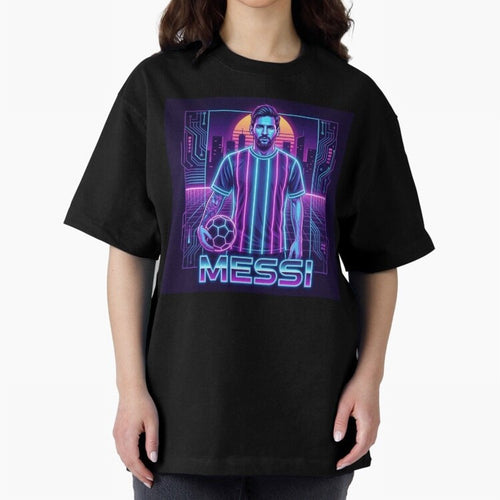 ?Argentina Football Legend Messi Cyberpunk Retro Futurist Design (Version 3) Classic T-Shirt Feel International Energy from FIFA World Cup 2026 USA Canada Mexico for Fans of Cristiano Ronaldo, Haaland and CR7 and Netherlands, Bringing Championship