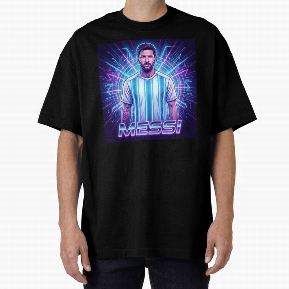 ?Argentina Football Legend Messi Cyberpunk Retro Futurist Design Classic T-Shirt Turn Every Weekend Toward Match Day Hype around FIFA World Cup 2026 Group Stage, Messi, Argentina, France and Brazil, Stadium Memories, Football Loyalty, International