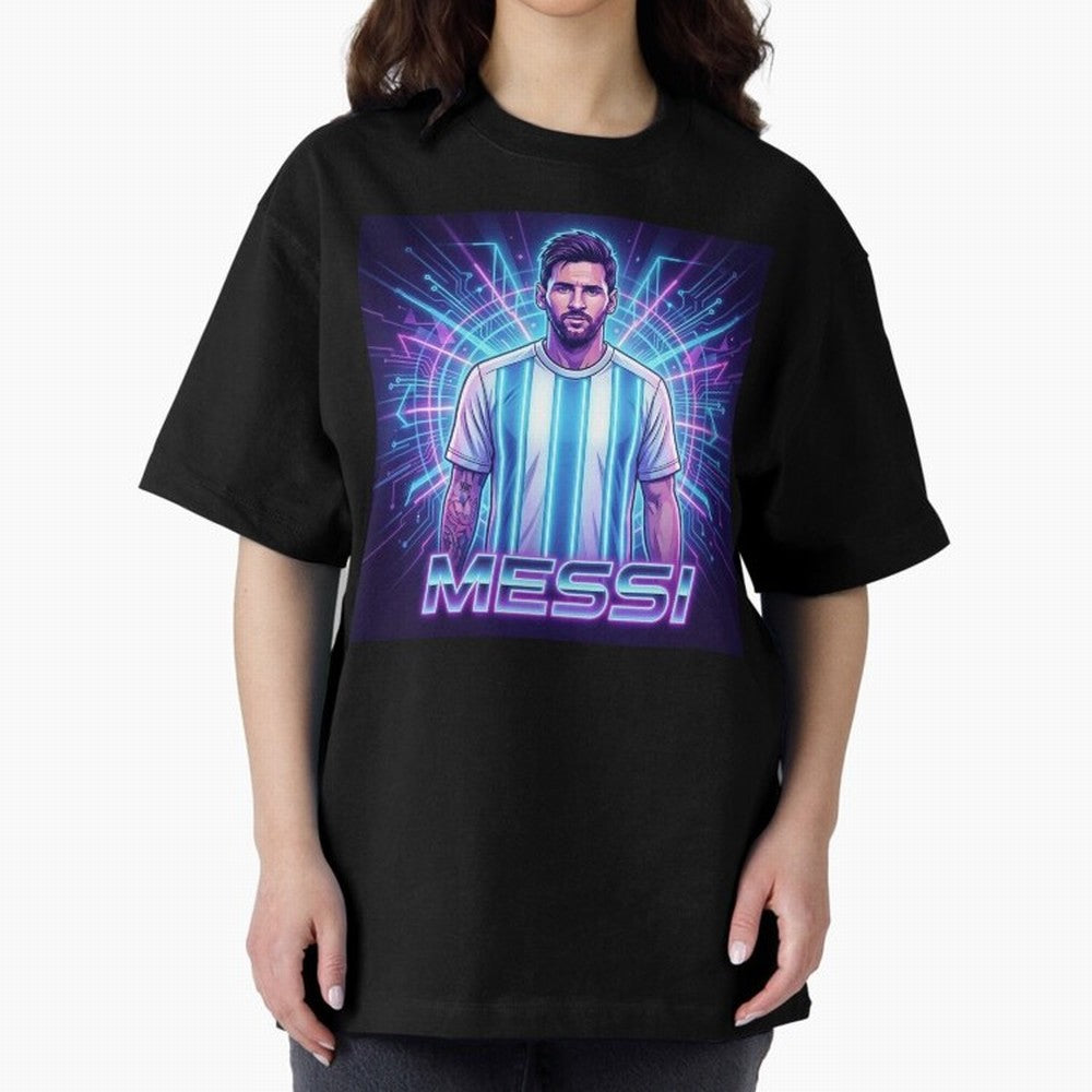 ?Argentina Football Legend Messi Cyberpunk Retro Futurist Design Classic T-Shirt Turn Every Weekend Toward Match Day Hype around FIFA World Cup 2026 Group Stage, Messi, Argentina, France and Brazil, Stadium Memories, Football Loyalty, International