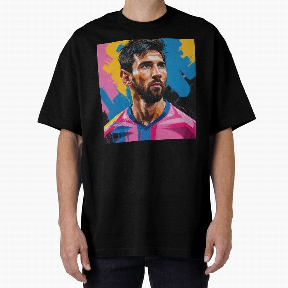 Vibrant Artistic Digital Painting Portrait of Lionel Messi (GOAT) Classic T-Shirt Celebrate Fan Favorites in FIFA World Cup 2026 for Fans of Messi, CR7 and Mbappe and France and Portugal, Bringing Football Passion, Legendary Performances, Festival