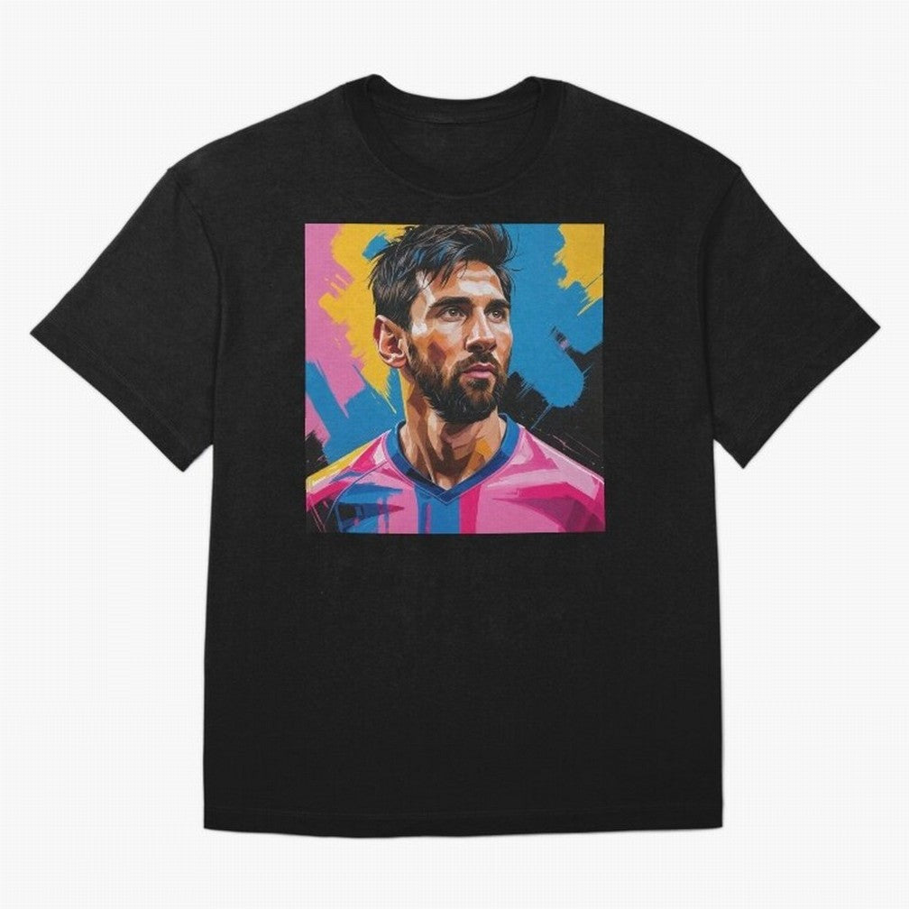 Vibrant Artistic Digital Painting Portrait of Lionel Messi (GOAT) Classic T-Shirt Celebrate Fan Favorites in FIFA World Cup 2026 for Fans of Messi, CR7 and Mbappe and France and Portugal, Bringing Football Passion, Legendary Performances, Festival