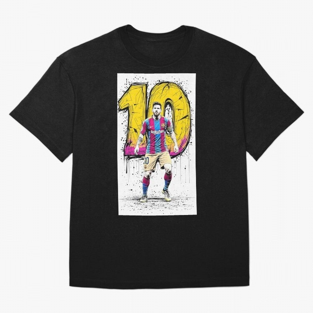 Lionel Messi Barcelona 10 Fan Art Oversized T-Shirt Follow Match Day Hype around FIFA World Cup 2026 USA Canada Mexico, Haaland, France and Portugal, Championship Spirit, Famous Goals, Roaring Crowds and International Football Unity; Made for