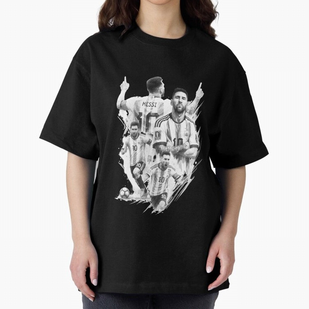 BLACK WHITE Lionel Messi watercolor illustration Classic T-Shirt Celebrate Global Passion for FIFA World Cup 2026 Group Stage Built around Haaland and Mbappe, Brazil Energy, Football Festival Excitement, Trophy Ambitions, Country Rivalries and Star