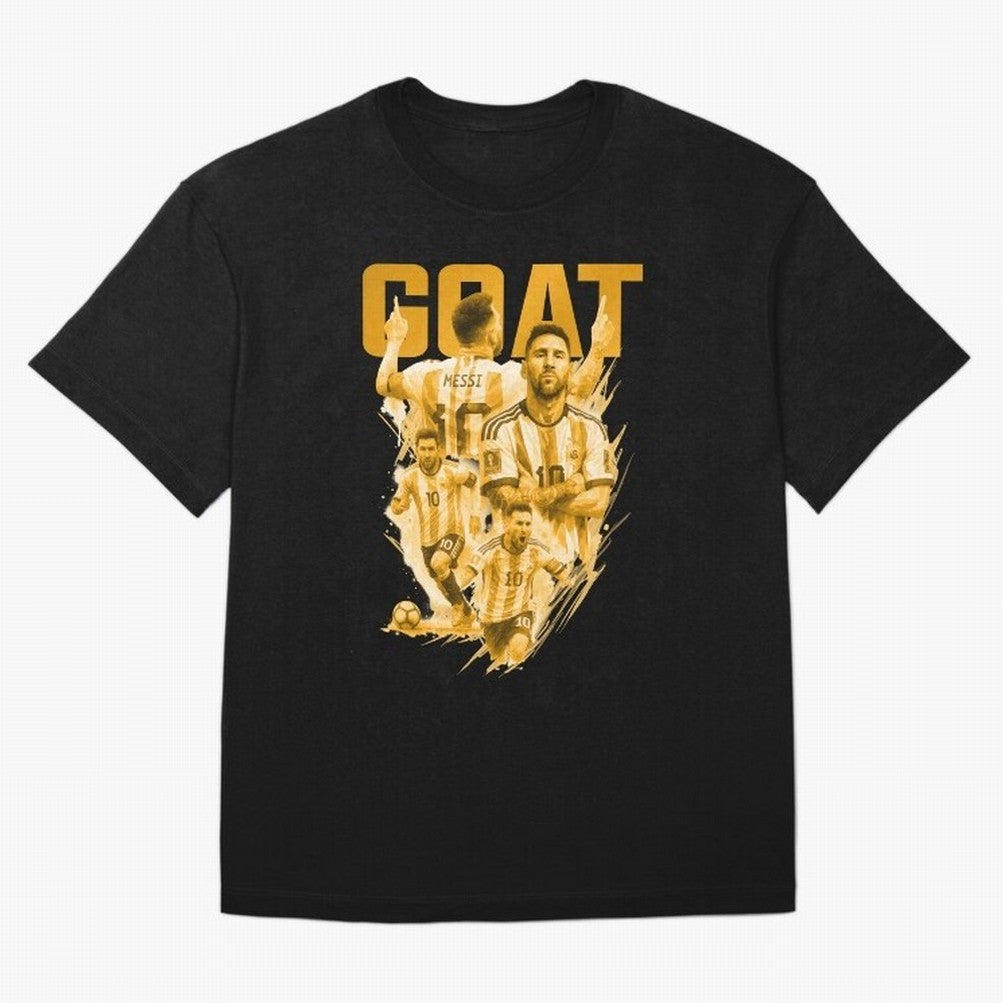 GOLD GOAT Lionel Messi watercolor illustration Oversized T-Shirt Show Fan Pride Across FIFA World Cup 2026 USA Canada Mexico Driven by Neymar, Portugal, Spain and Germany Energy, Stadium Chants, National Pride, Trophy Dreams and Unforgettable