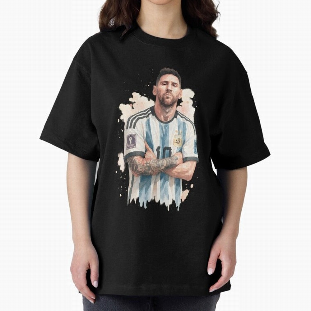 Lionel Messi watercolor illustration Classic T-Shirt Celebrate Classic Football Spirit in the FIFA World Cup 2026 Journey through Messi, CR7 and Mbappe Highlights, Brazil, Portugal and Argentina Pride, Champion Mindset, Group Stage Buzz, Knockout