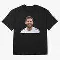 Lionel Messi smiling Oversized T-Shirt Follow FIFA World Cup 2026 USA Canada Mexico Spirit, Filled with Portugal, Spain and Germany, Haaland and Mbappe, Stadium Chants, National Pride, Trophy Dreams and Unforgettable Football Memories; Perfect for