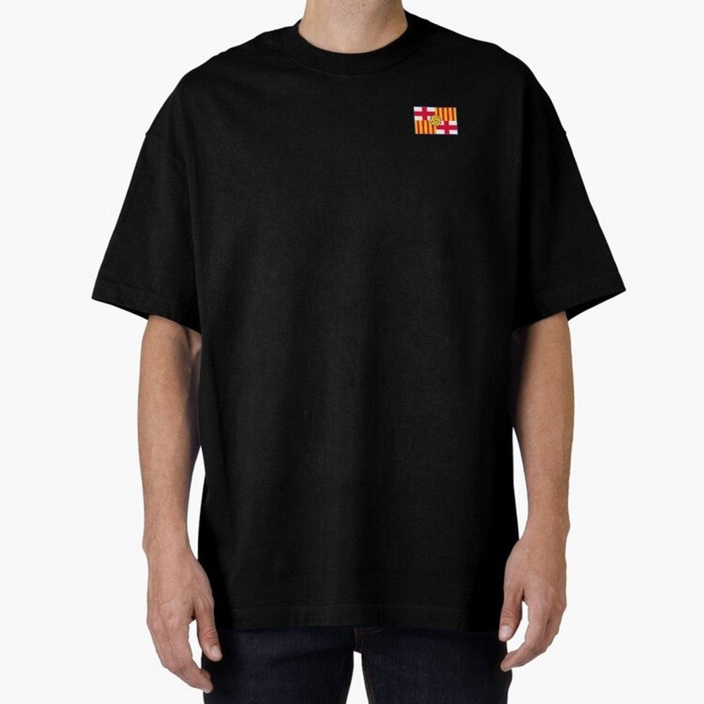 Vintage Catalan Football Heritage Flag Oversized T-Shirt Capture Stadium Memories from Match Day Hype around FIFA World Cup 2026 USA Canada Mexico, Messi and Cristiano Ronaldo, England and Germany, Worldwide Fan Energy, Dramatic Goals, Stadium