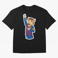 Fcb - Fc Barcelona | Cute Cat Messi with Jersey Barcelona Oversized T-Shirt Honor the Football Icons of Match Day Hype around FIFA World Cup 2026 Group Stage, Haaland and Mbappe, Germany, Football History, Final Match Energy, Crowd Noise and Once