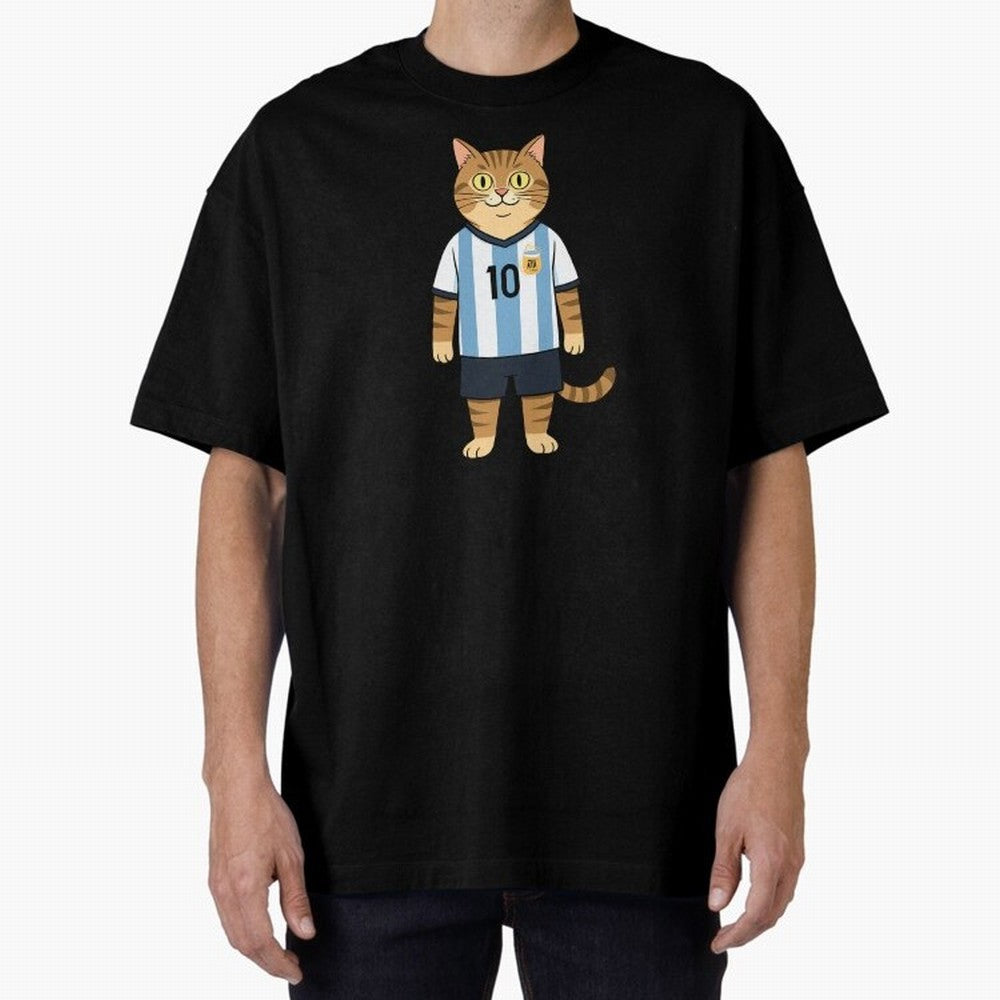 Lionel the Soccer Cat Oversized T-Shirt Celebrate Global Passion for the FIFA World Cup 2026 USA Canada Mexico Journey through Mbappe and Neymar Highlights, France Pride, Tournament Hype, Historic Matchups, Family Viewing Parties and Global Sports
