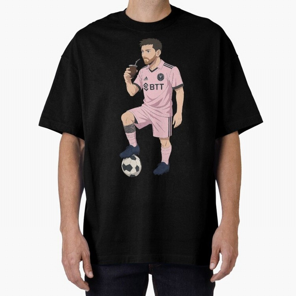 Lionel Messi Anime Style Drinking Mate - The Goat Inter Miami Classic T-Shirt Bring Supporter Culture to FIFA World Cup 2026 Spirit, Celebrating England, France and Netherlands, Mbappe and Neymar, Match Day Excitement, Supporter Culture, Golden