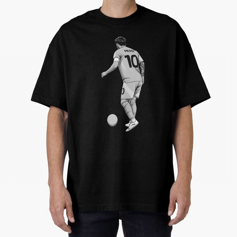 Lionel Messi Black and White Version Classic T-Shirt Make Every Kick Count in FIFA World Cup 2026 for Fans of Messi and Cristiano Ronaldo and Portugal, Bringing Goal Celebration Energy, Supporter Heritage, Football Icons and Worldwide Tournament