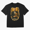 Lionel Messi Ballon d'Or Portrait ¨C Football Legend in Tuxedo Holding Trophy Classic T-Shirt Celebrate Global Passion for FIFA World Cup 2026 for Fans of Messi, Neymar and Mbappe and Portugal, Bringing Goal Celebration Energy, Supporter Heritage,