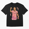 Lionel Messi Inter Miami Art ¨C Pink Jersey Football Icon Tribute	 Oversized T-Shirt Experience the Global Stage of the FIFA World Cup 2026 Group Stage Journey through Neymar Highlights, England and Germany Pride, Game Day Rituals, Football