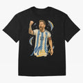 Lionel Messi Argentina Art ¨C Iconic World Cup Champion Tribute Design	 Oversized T-Shirt Show Love for Legendary Goals in FIFA World Cup 2026 Inspired by Messi, Neymar and Mbappe, England, France and Netherlands Energy, Fan Favorite Moments,