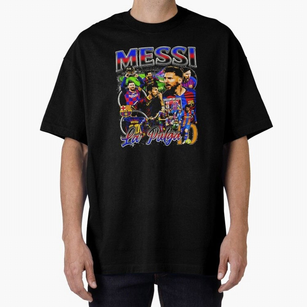Lionel Messi La Pulga Oversized T-Shirt Celebrate the Stars of Global Football Passion for FIFA World Cup 2026 USA Canada Mexico, with Neymar, Argentina, Goal Celebration Energy, Supporter Heritage, Football Icons and Worldwide Tournament Joy; Made