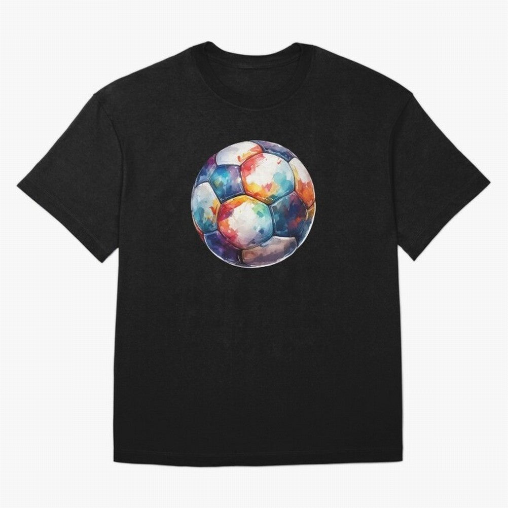 Football Soccer Ball Watercolor Illustration Drawing Classic T-Shirt Fuel FIFA World Cup 2026 for Fans of Haaland and England, Bringing Vintage Soccer Flavor, Modern Football Stars, National Flags and Final Night Emotion; Made for Collectors Who
