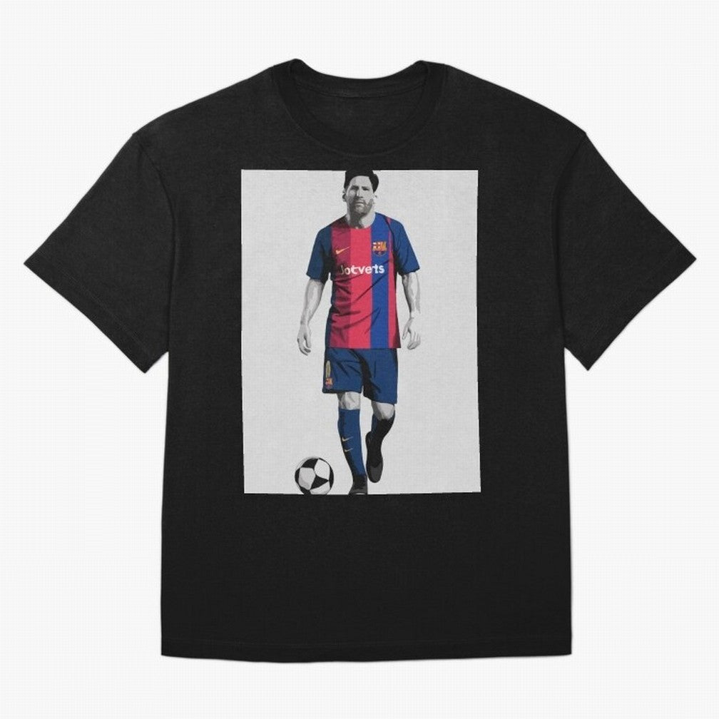 Lionel Messi Barcelona Illustration ¨C Iconic Football Artwork Classic T-Shirt Remember Iconic Moments from Global Football Passion for FIFA World Cup 2026, Inspired by Messi, CR7 and Mbappe, Brazil, Supporter Pride, Iconic Celebrations, Legendary