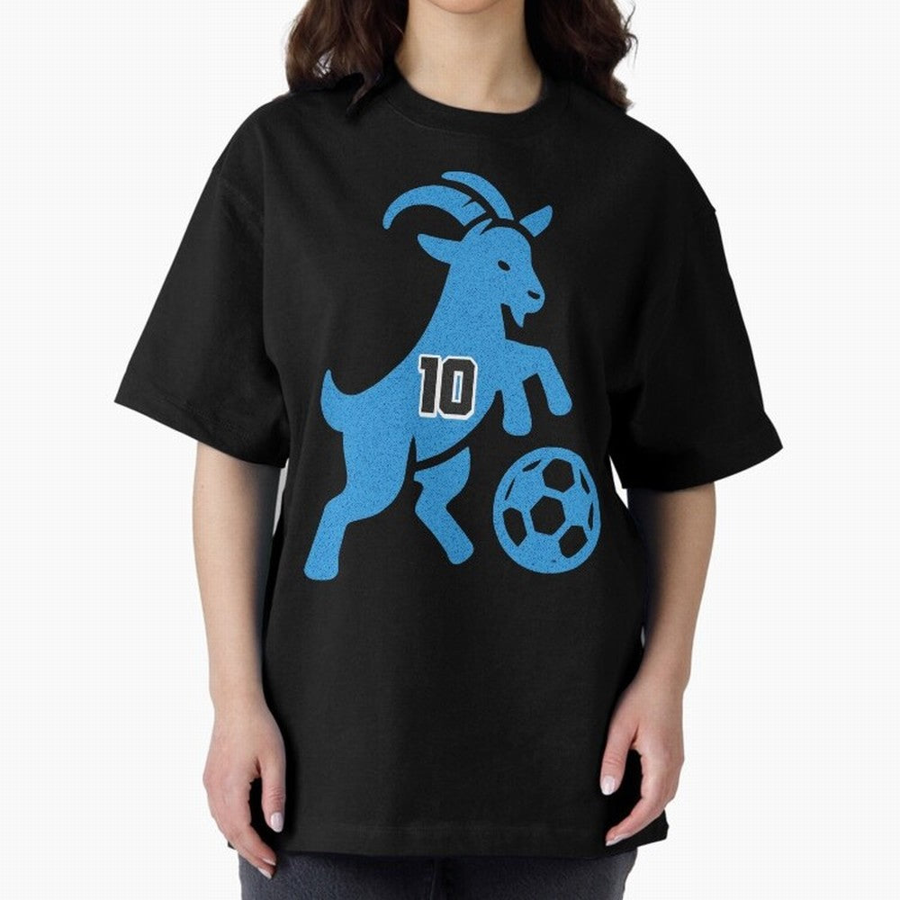 GOAT 10 Football Oversized T-Shirt Step into FIFA World Cup 2026 Group Stage Driven by Messi, Neymar and Mbappe, England, France and Netherlands Energy, Football Festival Excitement, Trophy Ambitions, Country Rivalries and Star Player Buzz; Great